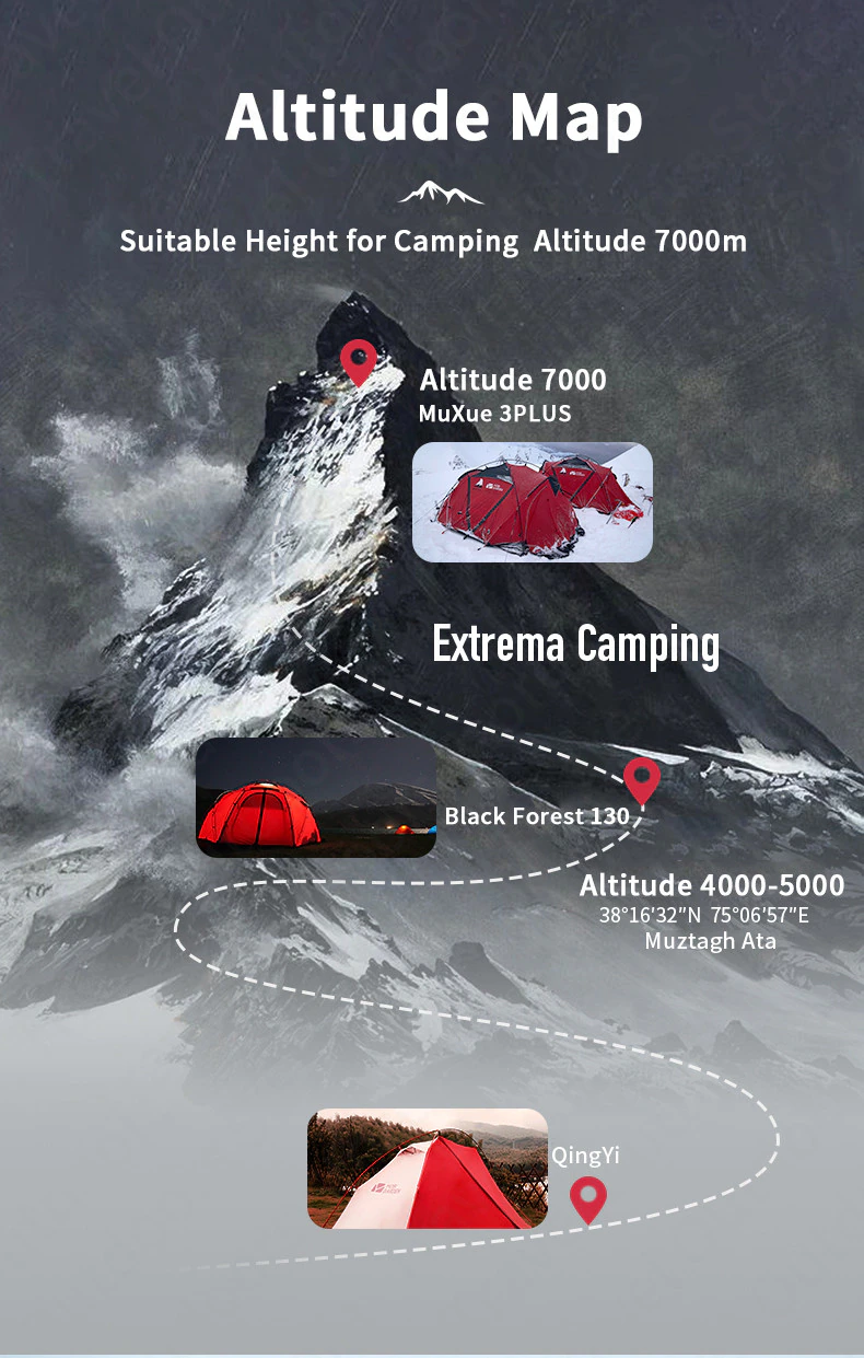 Cheap Goat Tents MOBI GARDEN High Altitude Snowproof Tent 50D Polyester DAC Pole Thickening Snowproof Professional Tent 2 3 Person Camping Tent Tents 